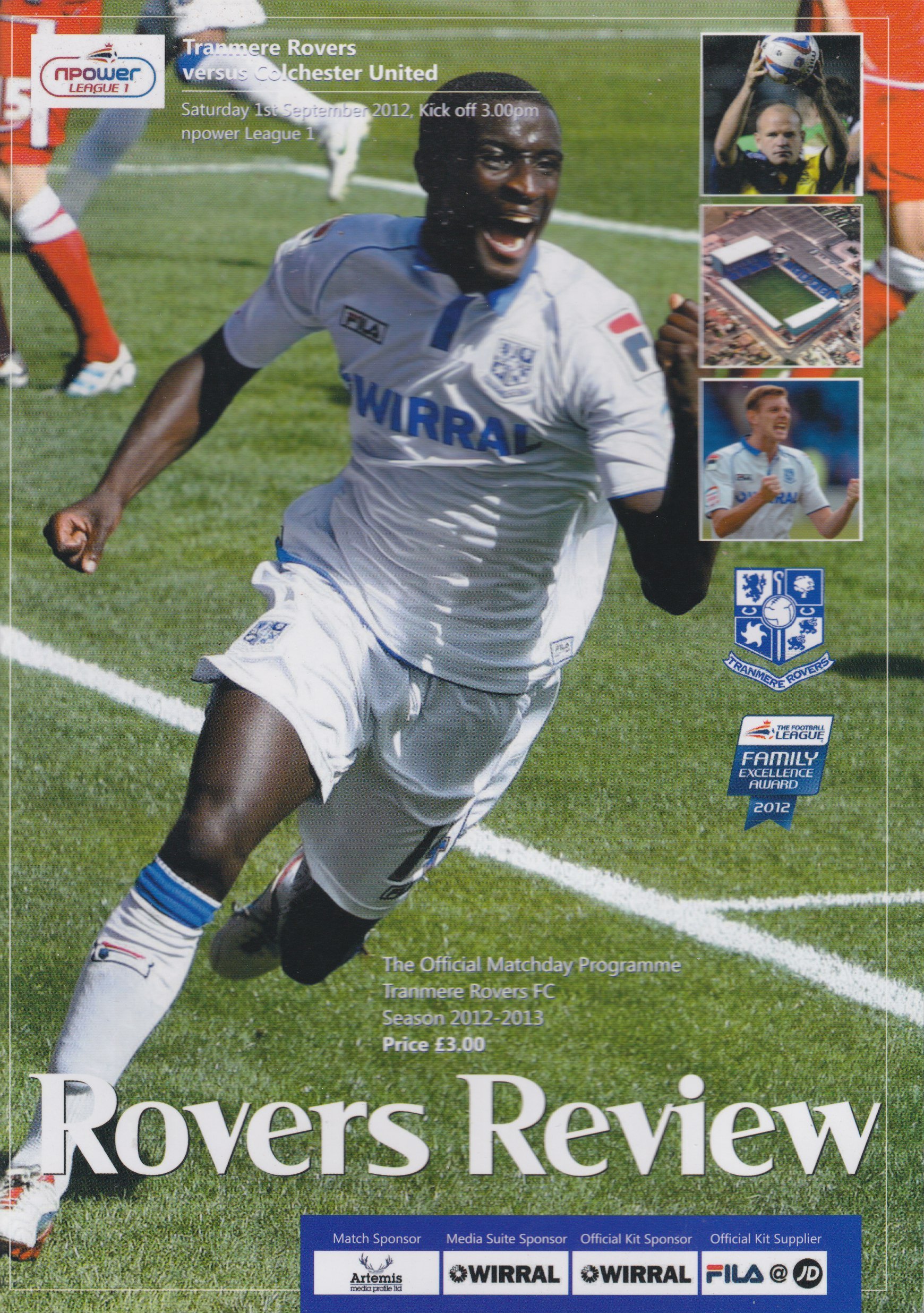 Tranmere Rovers v Colchester United match programme